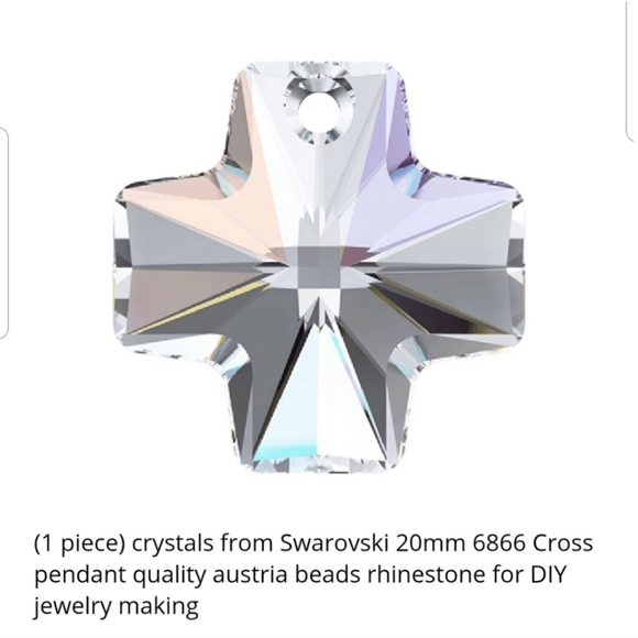 Swarovski Elements 925 Sterling Silver Aurora Borealis Cross Necklace NWT - Picture 9 of 11